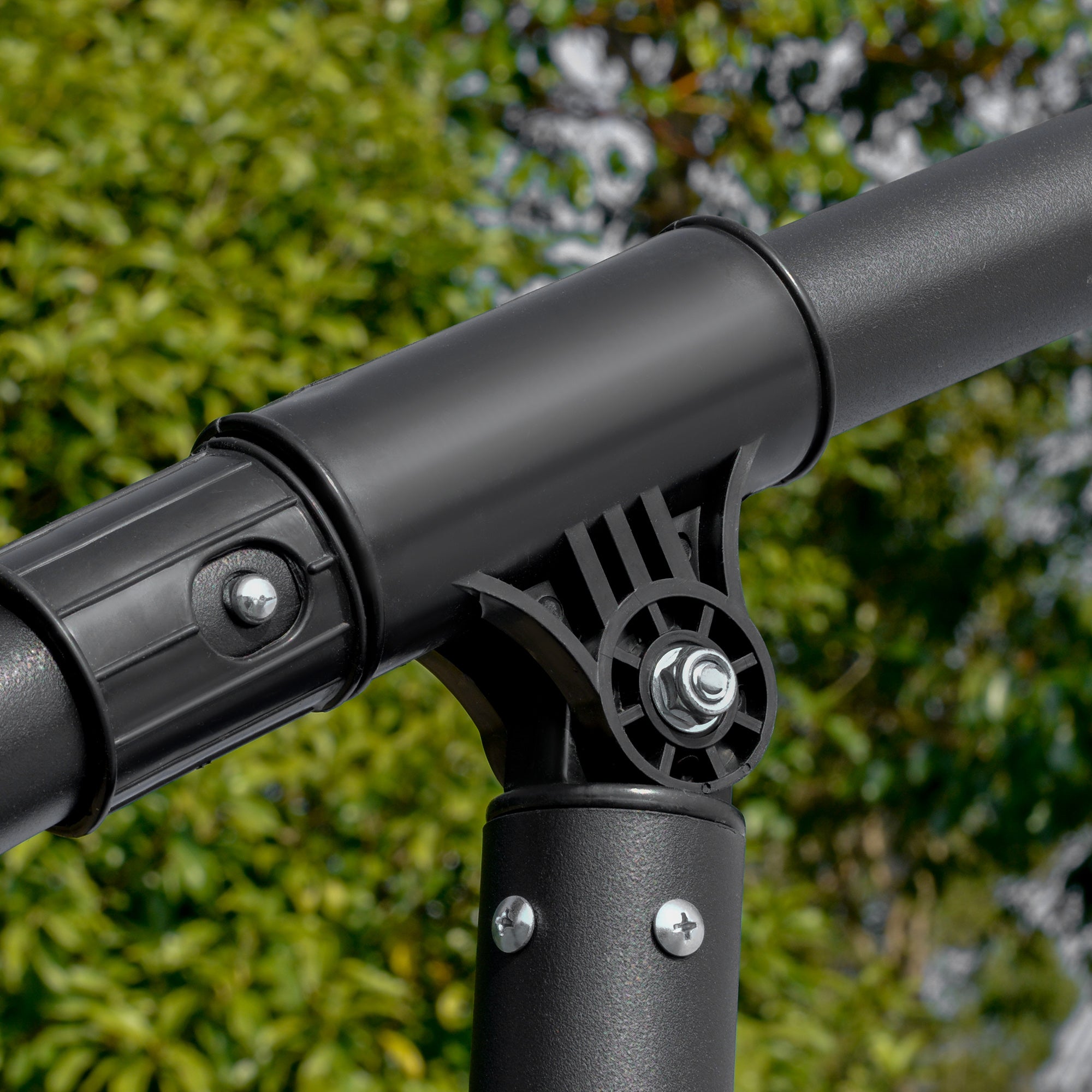 Outsunny 11FT Offset Hanging Patio Umbrella Cantilever Umbrella with Easy Tilt Adjustment, Cross Base and 8 Ribs for Backyard, Poolside, Lawn and Garden, White