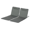 Outsunny Set of 2 Beach Lounge Chair Sun Lounger, Folding Ground Beach Mat w/ Adjustable Back, Steel Frame, Head Pillow and Carry Bag for Backyard Lakeside, Grey
