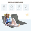Outsunny Set of 2 Beach Lounge Chair Sun Lounger, Folding Ground Beach Mat w/ Adjustable Back, Steel Frame, Head Pillow and Carry Bag for Backyard Lakeside, Grey