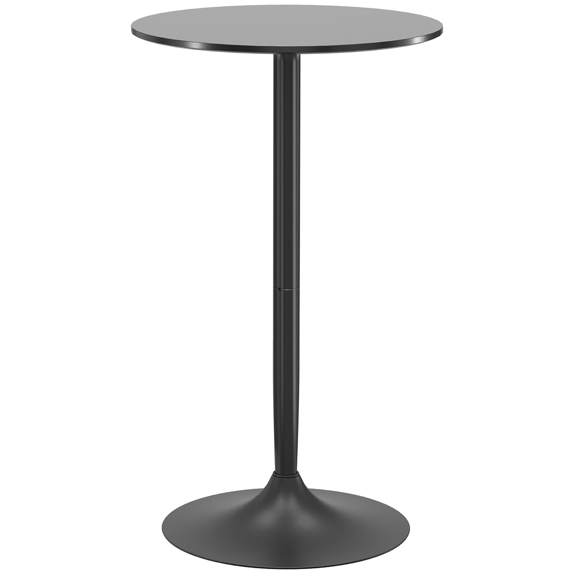 HOMCOM Round Bar Table, High Top Kitchen Table with Painted Top and Steel Frame, Modern Pub Table for 2, Easy Assembly for Home Bar, Black