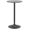 HOMCOM Round Bar Table, High Top Kitchen Table with Painted Top and Steel Frame, Modern Pub Table for 2, Easy Assembly for Home Bar, Black