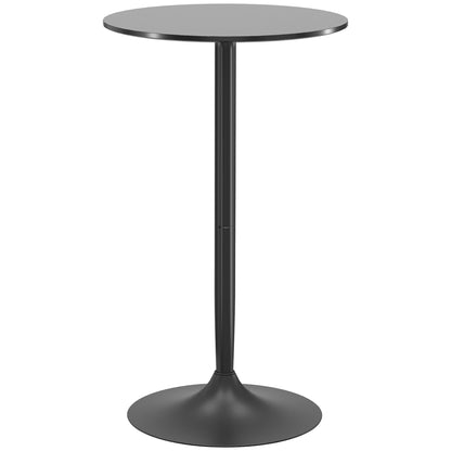 HOMCOM Round Bar Table, High Top Kitchen Table with Painted Top and Steel Frame, Modern Pub Table for 2, Easy Assembly for Home Bar, Black