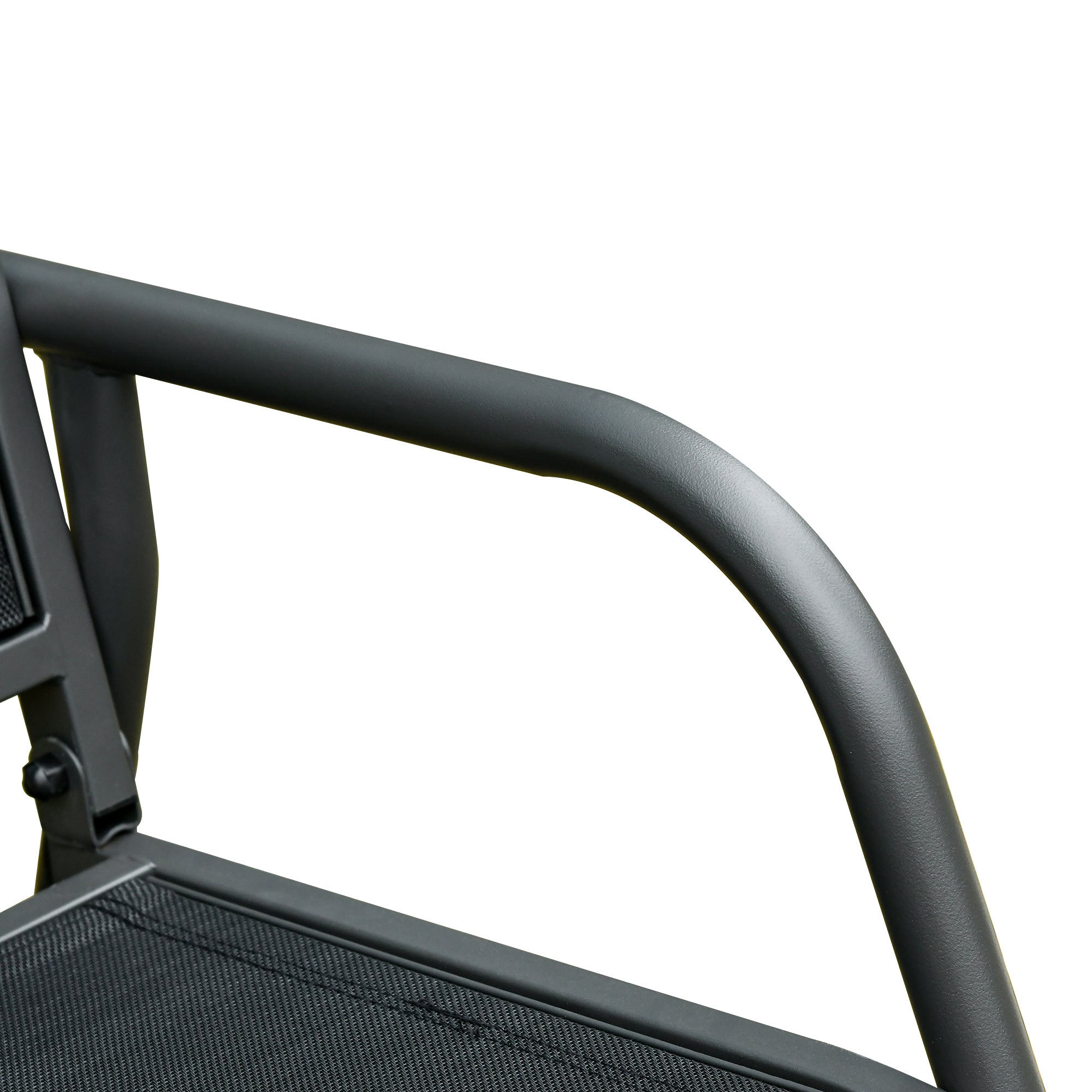 Outsunny 3-Seat Outdoor Glider Chair, Patio Glider Outdoor Rocking Chair with Steel Frame, Sling Fabric Seat for Garden, Backyard, Lawn, Black