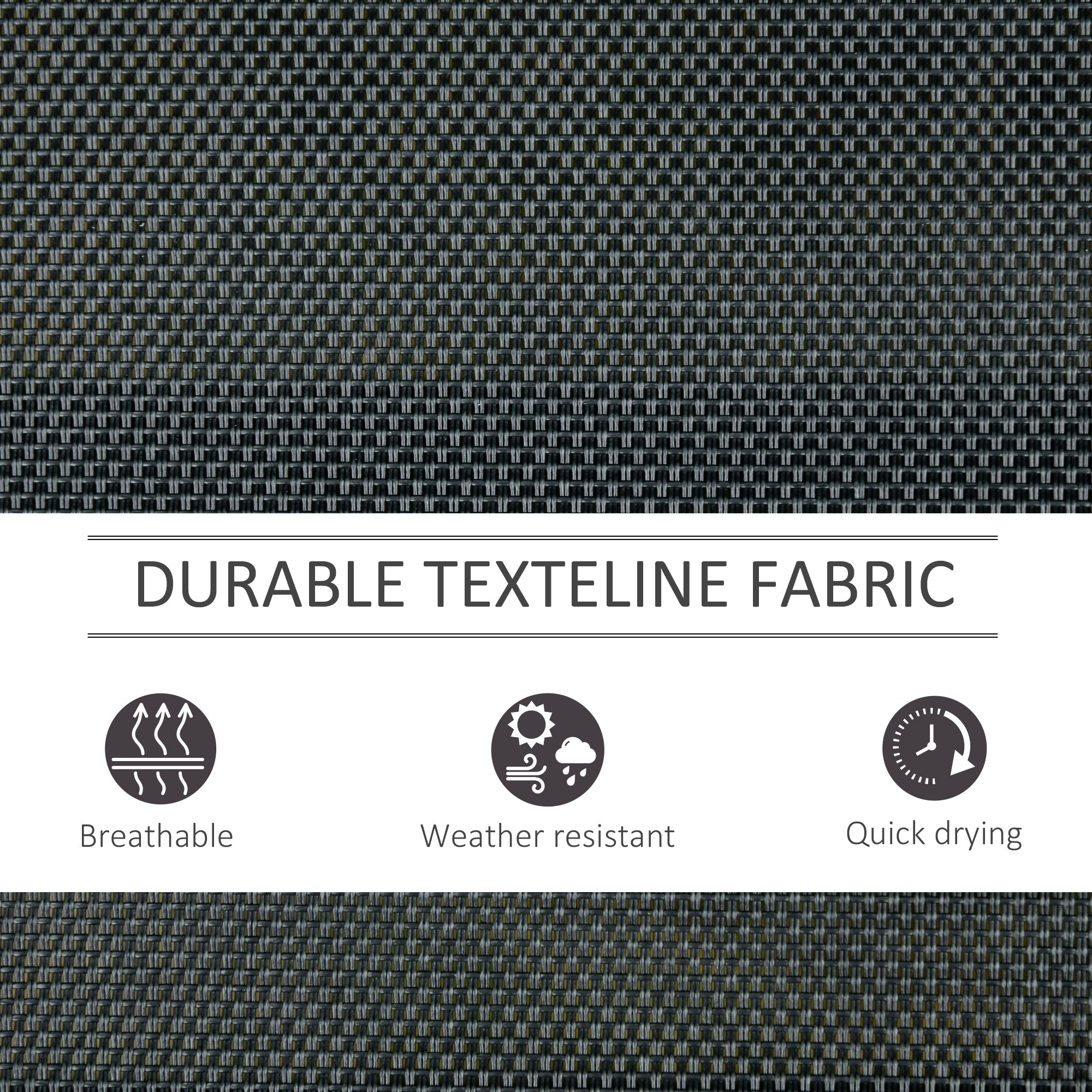 Outsunny 3-Seat Outdoor Glider Chair, Patio Glider Outdoor Rocking Chair with Steel Frame, Sling Fabric Seat for Garden, Backyard, Lawn, Black