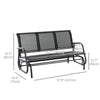 Outsunny 3-Seat Outdoor Glider Chair, Patio Glider Outdoor Rocking Chair with Steel Frame, Sling Fabric Seat for Garden, Backyard, Lawn, Black