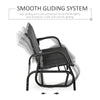 Outsunny 3-Seat Outdoor Glider Chair, Patio Glider Outdoor Rocking Chair with Steel Frame, Sling Fabric Seat for Garden, Backyard, Lawn, Black