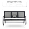 Outsunny 3-Seat Outdoor Glider Chair, Patio Glider Outdoor Rocking Chair with Steel Frame, Sling Fabric Seat for Garden, Backyard, Lawn, Black