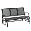 Outsunny 3-Seat Outdoor Glider Chair, Patio Glider Outdoor Rocking Chair with Steel Frame, Sling Fabric Seat for Garden, Backyard, Lawn, Black