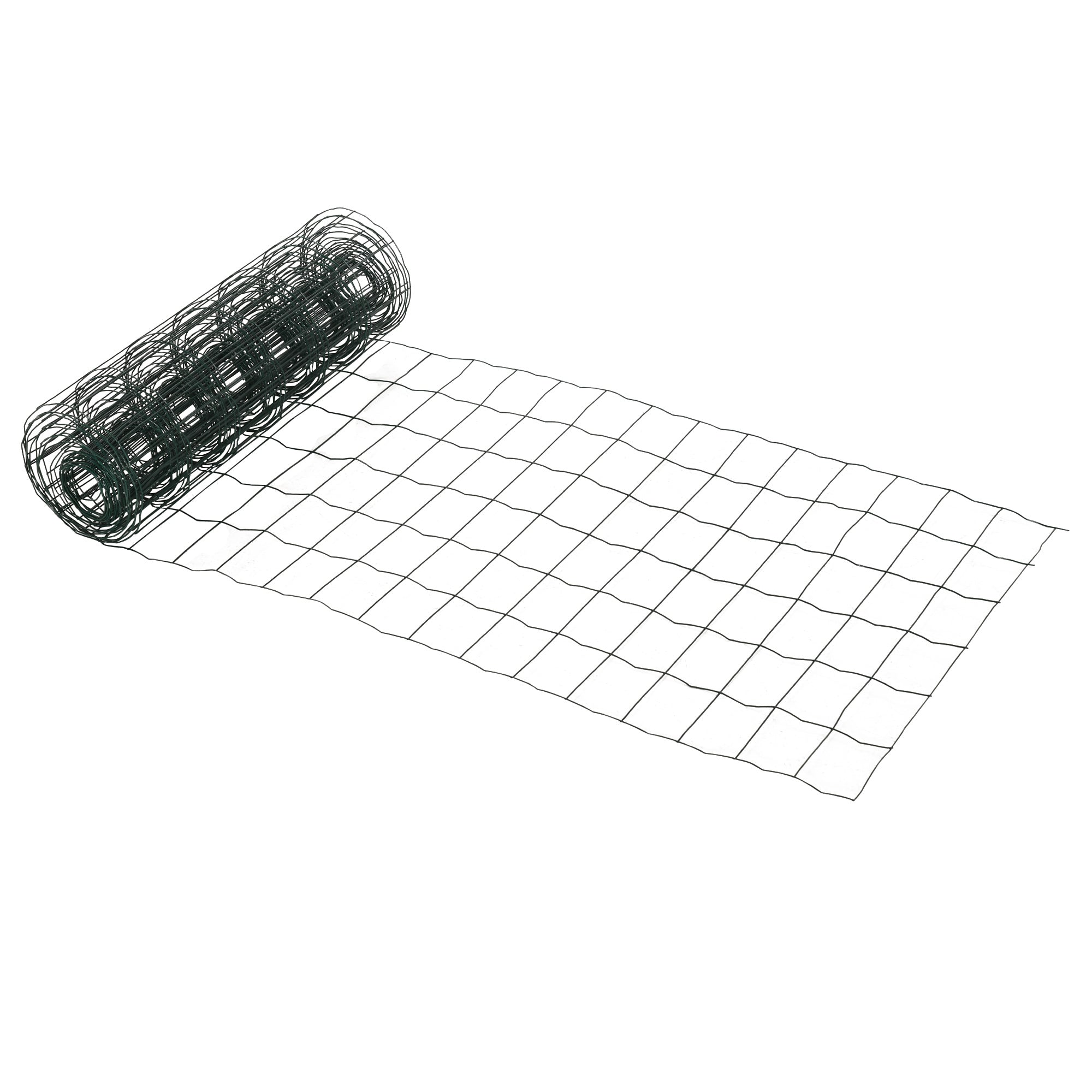 PawHut 0.6M x 10M Chicken Wire Mesh Roll Rabbit Poultry Animal Fence PVC Coated Steel Metal Garden Netting Fencing