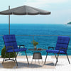 Outsunny 2-Piece Patio Chair Cushions Pillows, Seat Replacement Patio Cushions Set with Ties, Backrest Button Tufted for Indoor Outdoor Garden Furniture, Navy Blue