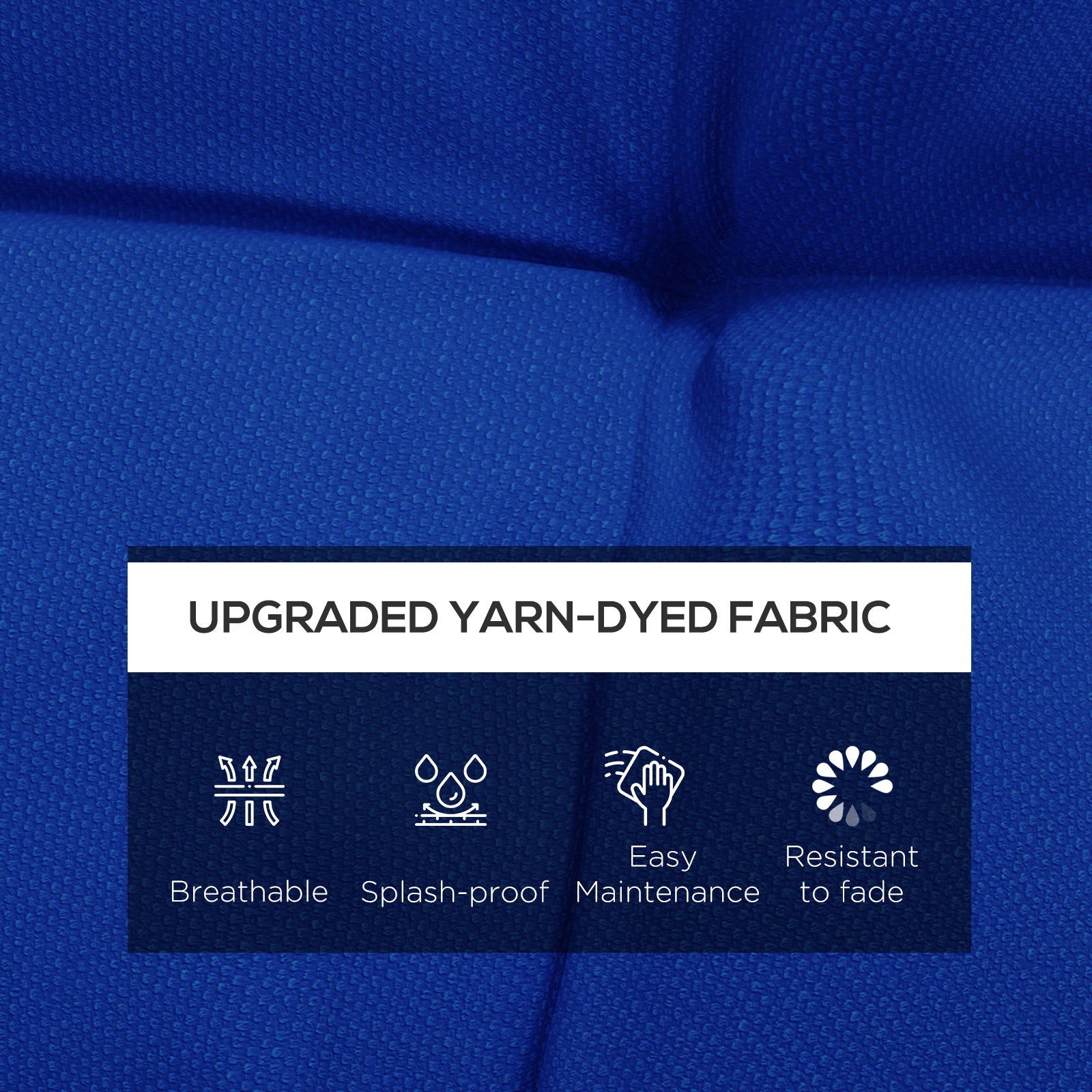 Outsunny 2-Piece Patio Chair Cushions Pillows, Seat Replacement Patio Cushions Set with Ties, Backrest Button Tufted for Indoor Outdoor Garden Furniture, Navy Blue