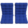Outsunny 2-Piece Patio Chair Cushions Pillows, Seat Replacement Patio Cushions Set with Ties, Backrest Button Tufted for Indoor Outdoor Garden Furniture, Navy Blue