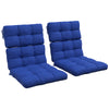 Outsunny 2-Piece Patio Chair Cushions Pillows, Seat Replacement Patio Cushions Set with Ties, Backrest Button Tufted for Indoor Outdoor Garden Furniture, Navy Blue