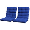 Outsunny 2-Piece Patio Chair Cushions Pillows, Seat Replacement Patio Cushions Set with Ties, Backrest Button Tufted for Indoor Outdoor Garden Furniture, Navy Blue