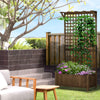 Outsunny Raised Garden Bed, Wood Planter with Trellis for Vine Climbing, Privacy Screen Planter Box to Grow Vegetables, Herbs, and Flowers for Backyard, Patio, Deck, Coffee