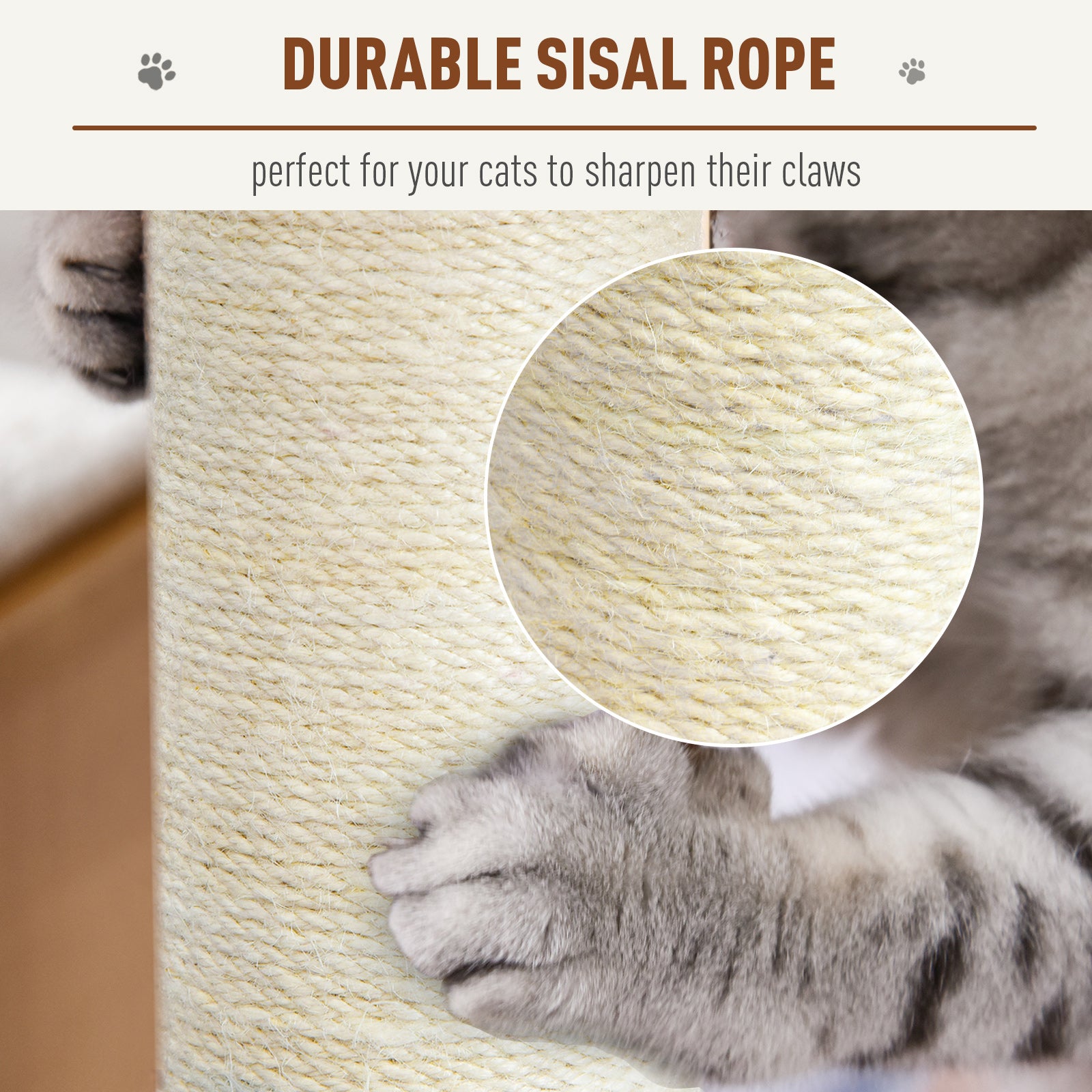 PawHut 39” Deluxe Cat Scratching Tree Kitten Condo Play House Pet Scratcher Multi-level Tower Kitty Furniture with Hammock