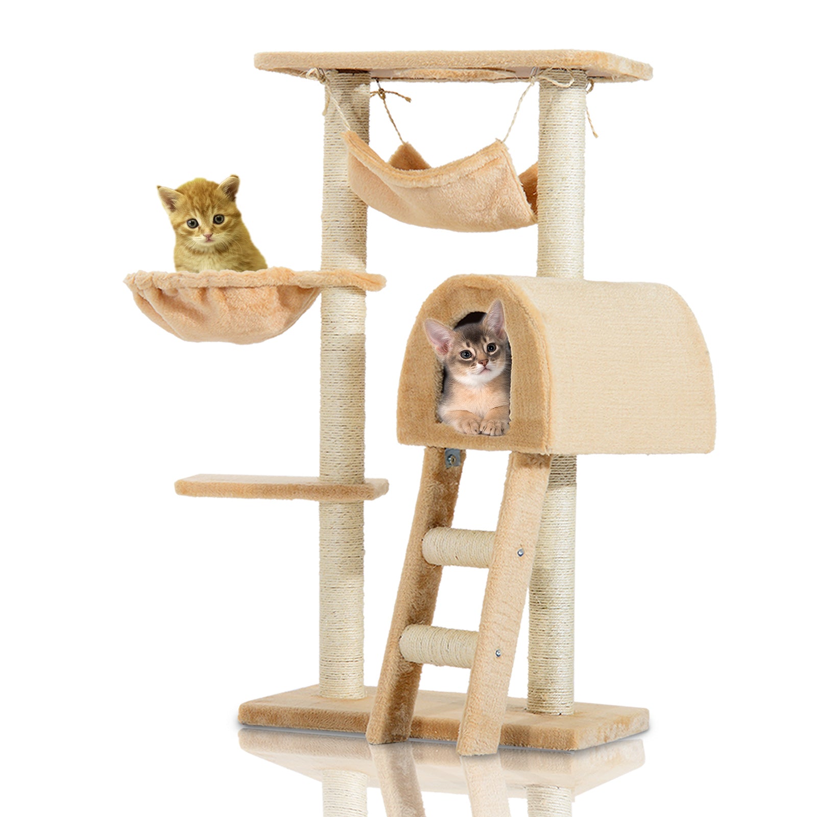 PawHut Cat Tree for Indoor Cats Kitten Activity Centre Scratch Scratching Scratcher Climber Post Rest Bed Toy 100cm
