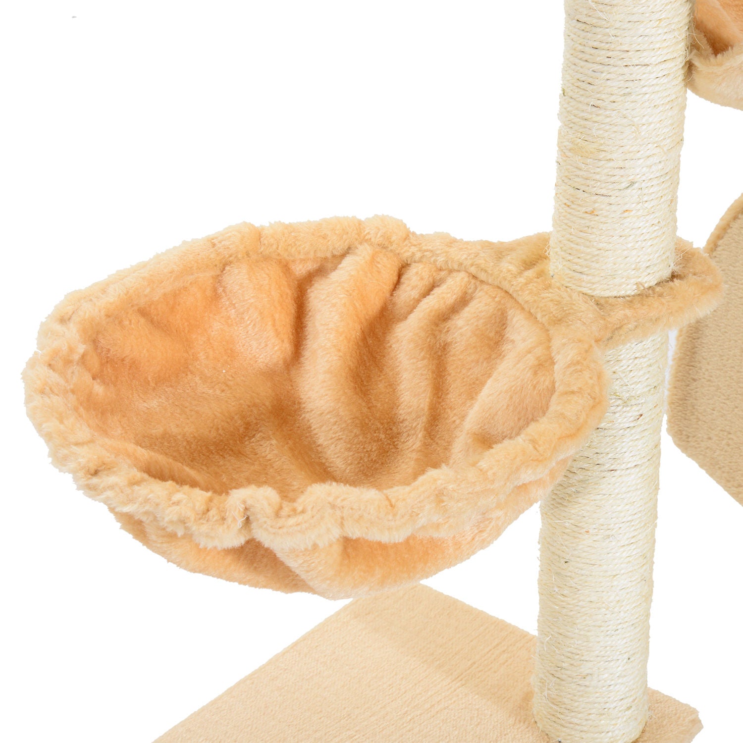 PawHut 39” Deluxe Cat Scratching Tree Kitten Condo Play House Pet Scratcher Multi-level Tower Kitty Furniture with Hammock