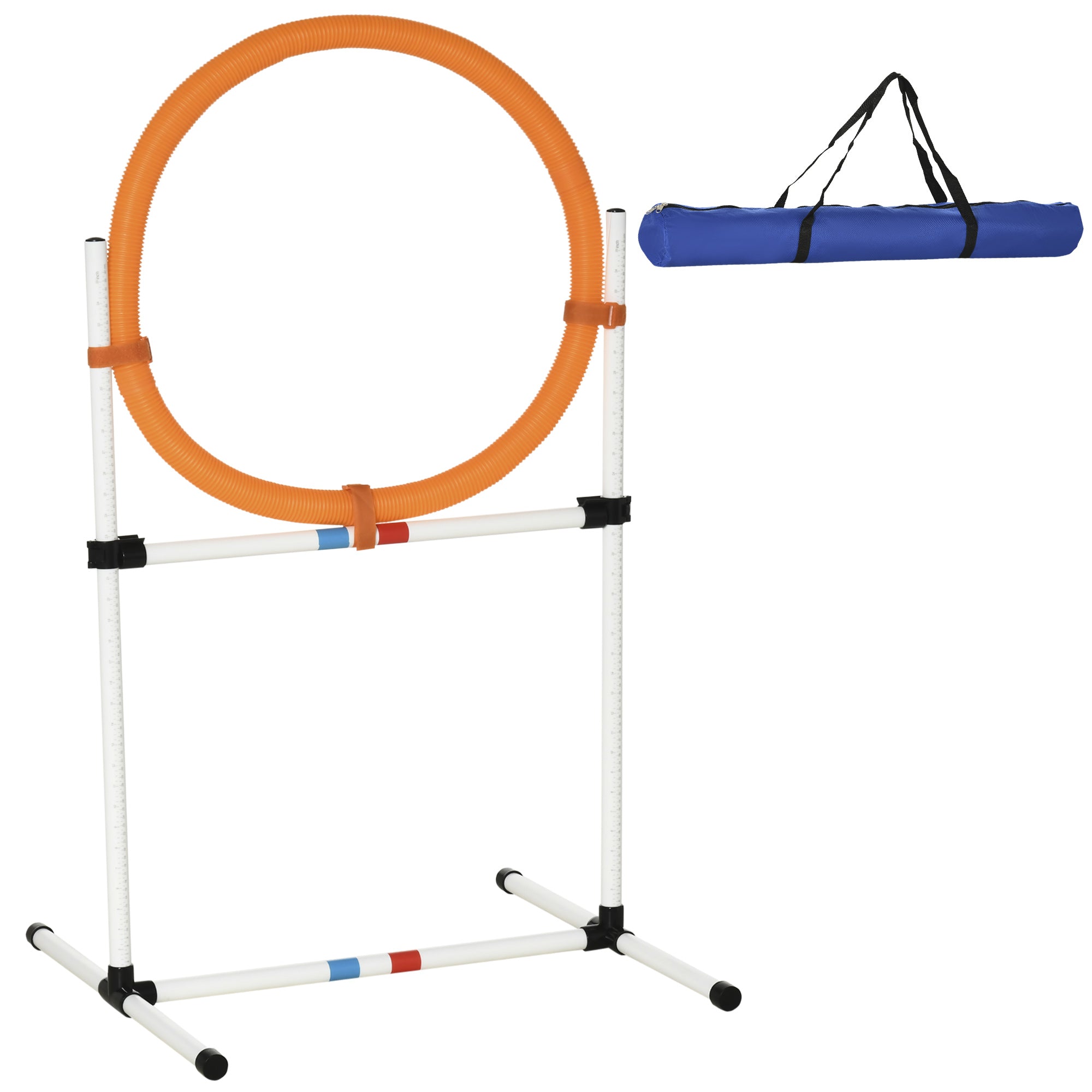 PawHut 2-in-1 Dog Obstacle Training Agility Equipment Tire Jump Ring/Hurdle Bar with a Simple & Easy Setup & Storage Bag