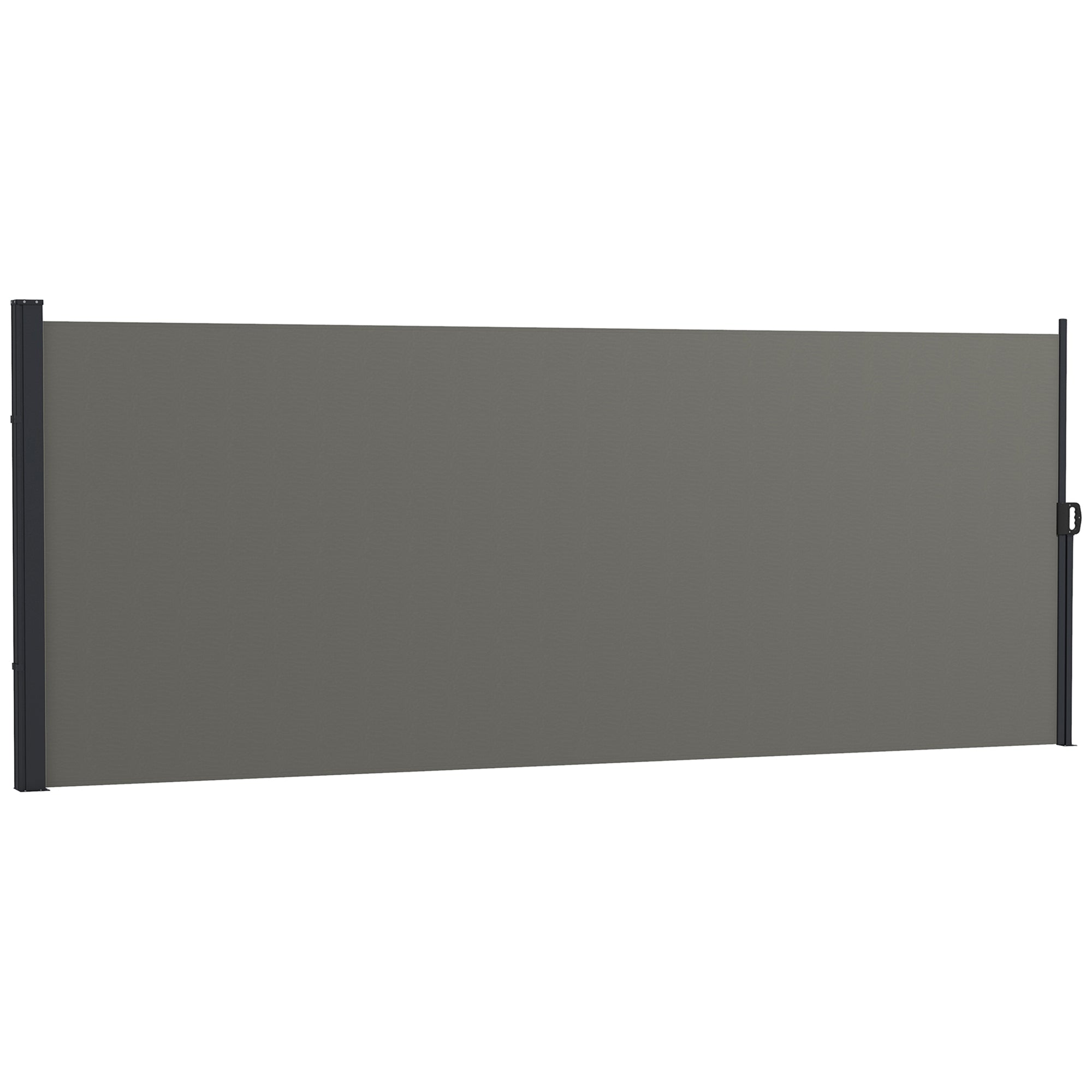 Outsunny 13' x 5' Retractable Side Awning, Garden Privacy Screen Divider, Full Cassette Windbreaker for Hot Tub, Balcony, Terrace, Pool, Dark Grey