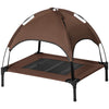 PawHut Elevated Dog Bed with Canopy, Portable Raised Dog Cot for M Sized Dogs, Indoor & Outdoor, 30" x 24" x 29", Coffee