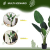 Outsunny 4FT Artificial Bird of Paradise Plant, Fake Tropical Palm Plant with 7 Banana Leaves in Pot, Faux Plant for Indoor and Outdoor, Green
