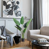 Outsunny 4FT Artificial Bird of Paradise Plant, Fake Tropical Palm Plant with 7 Banana Leaves in Pot, Faux Plant for Indoor and Outdoor, Green