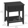 HOMCOM Modern Style Nightstand, Side Table with Drawer and Storage Shelf for Bedroom, 19.7" x 13.8" x 23.6", Black