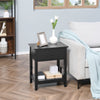 HOMCOM Modern Style Nightstand, Side Table with Drawer and Storage Shelf for Bedroom, 19.7" x 13.8" x 23.6", Black