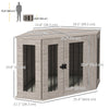 PawHut 41" Dog Crate Furniture, Corner Dog Crate End Table for Medium and Small Dogs, Indoor Dog Cage with Cushion, Door, Lock, Walnut Brown