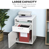 HOMCOM 24" Vertical Filing Cabinet with Drawer, Mobile File Cabinet with Wheels for Home Office, White