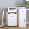 HOMCOM 24" Vertical Filing Cabinet with Drawer, Mobile File Cabinet with Wheels for Home Office, White