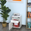 HOMCOM 24" Vertical Filing Cabinet with Drawer, Mobile File Cabinet with Wheels for Home Office, White