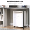HOMCOM 24" Vertical Filing Cabinet with Drawer, Mobile File Cabinet with Wheels for Home Office, White