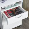 HOMCOM 24" Vertical Filing Cabinet with Drawer, Mobile File Cabinet with Wheels for Home Office, White