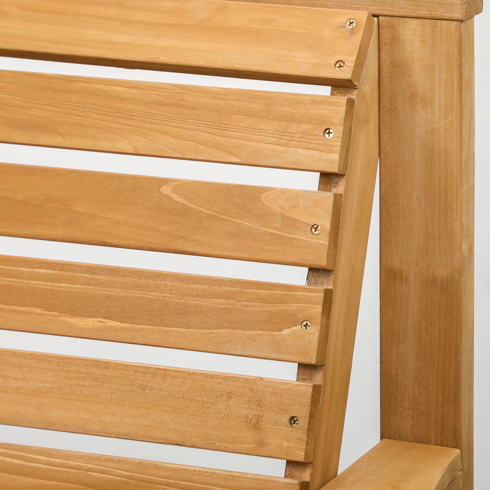 Outsunny 3Pcs Outdoor Bench Set, 2 Garden Benches Coffee Table and Umbrella Hole, Patio Table and Chair Set for Garden, Backyard, Balcony, Light Brown