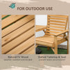 Outsunny 3Pcs Outdoor Bench Set, 2 Garden Benches Coffee Table and Umbrella Hole, Patio Table and Chair Set for Garden, Backyard, Balcony, Light Brown