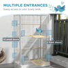PawHut 39" Bird Cage for Budgie, Finches, Canaries, Love Birds, Large Parrot Cage with Wooden Stands, Slide-Out Tray, Handles, Food Containers, White