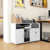 HOMCOM 2 Drawer Lateral Filing Cabinet with Charging Station and USB Ports, Mobile Printer Stand with Open Storage Shelf, Locking File Cabinet for A4, Letter Size, White