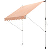 Outsunny 10x5ft Manual Retractable Awning, Patio Sun Shade Canopy Shelter with 5.6-9.2ft Support Pole, Water Resistant UV Protector, for Window, Door, Porch, Deck, Yellow