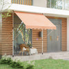 Outsunny 10x5ft Manual Retractable Awning, Patio Sun Shade Canopy Shelter with 5.6-9.2ft Support Pole, Water Resistant UV Protector, for Window, Door, Porch, Deck, Yellow