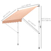 Outsunny 10x5ft Manual Retractable Awning, Patio Sun Shade Canopy Shelter with 5.6-9.2ft Support Pole, Water Resistant UV Protector, for Window, Door, Porch, Deck, Yellow