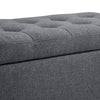 HOMCOM Storage Ottoman Bench Linen-Touch Fabric Tufted Chest Footstool with Flipping Top, Dark Grey