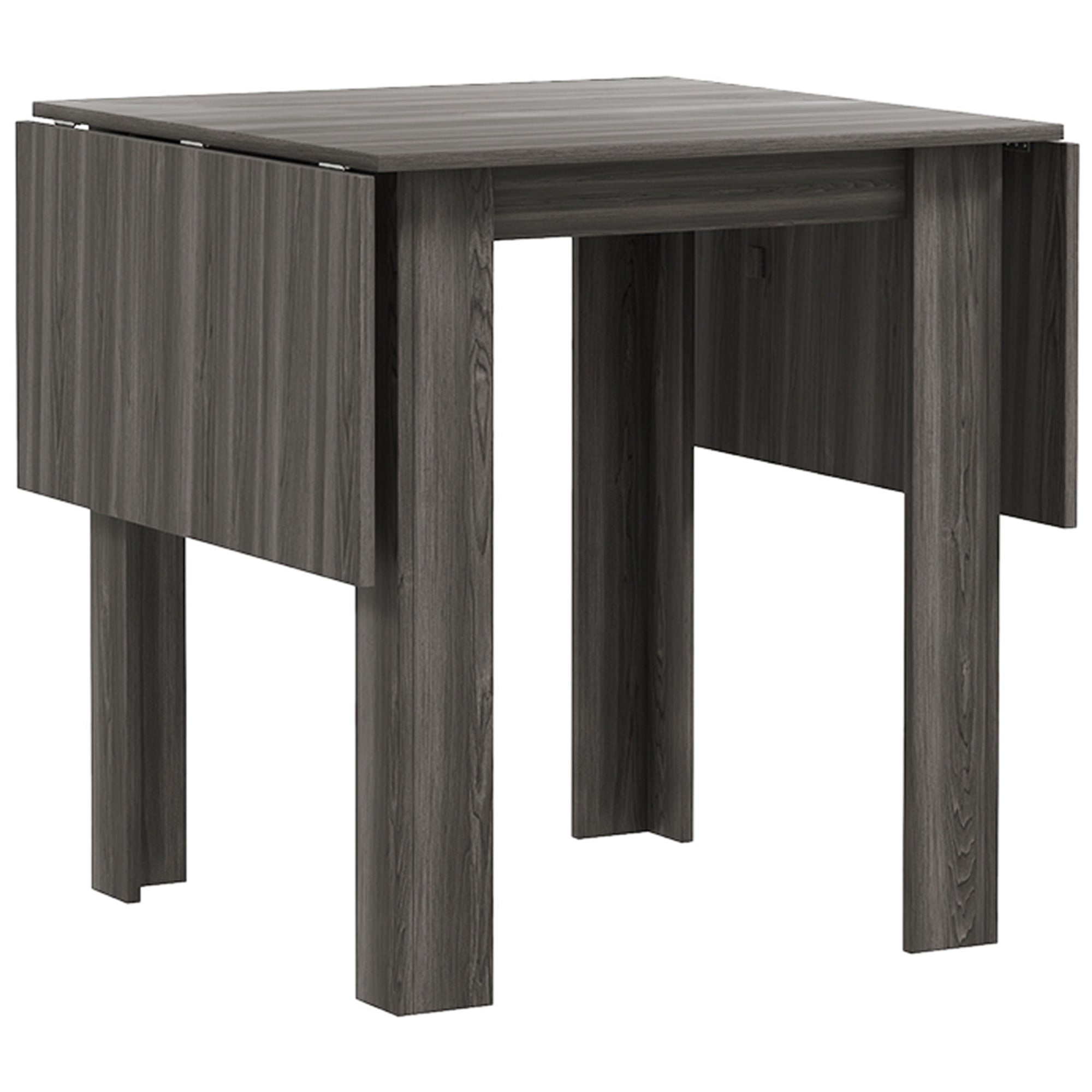 HOMCOM Folding Dining Table, Drop Leaf Table for Small Space, Extendable Kitchen Table for 2-4 People, Grey