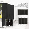 Outsunny 6 Panel Folding Outdoor Privacy Screen, 5.7FT Tall Room Divider with UV30+ Protection, Freestanding Privacy Panel Partition with Stable Base for Indoor Outdoor, Black
