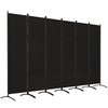 Outsunny 6 Panel Folding Outdoor Privacy Screen, 5.7FT Tall Room Divider with UV30+ Protection, Freestanding Privacy Panel Partition with Stable Base for Indoor Outdoor, Black