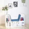 HOMCOM 6-Cubby Bookcase with Seat Cushion, Cube Storage Shelf Bookshelf with Reading Nook for Home Office, Study, Blue