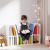 HOMCOM 6-Cubby Bookcase with Seat Cushion, Cube Storage Shelf Bookshelf with Reading Nook for Home Office, Study, Blue
