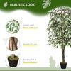 Outsunny 5.3FT Artificial Ficus Tree, Fake Tree with Leaves, Faux Plant in Nursery Pot for Indoor and Outdoor Decoration