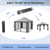 Outsunny 10' x 10' Pop Up Canopy with Netting, Foldable Tents for Parties, Height Adjustable, with Storage Bag for Outdoor, Garden, Patio, Grey